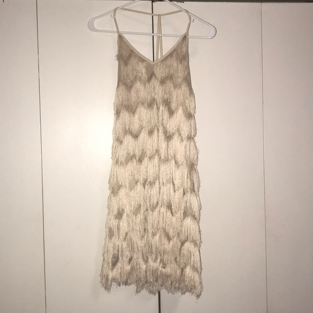Gianni Bini Cream Flapper Dress